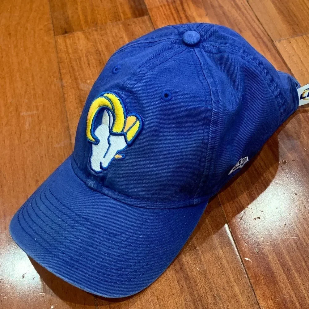 Blue new era Los Angeles Rams Cap with Yellow Logo